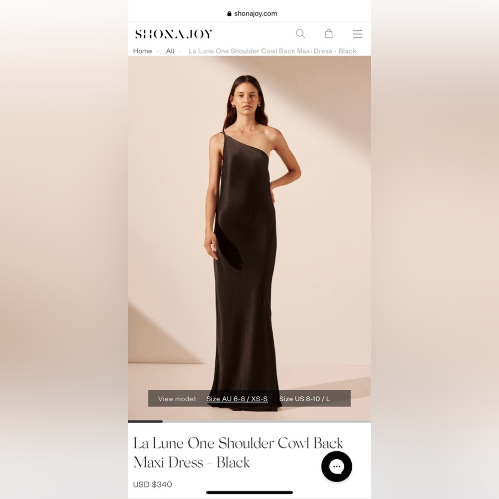 Shona Joy La lune one shoulder black dress